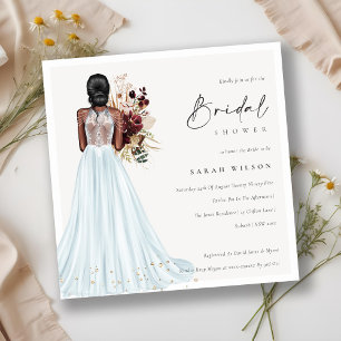 Elegant Aqua Wedding Gown Vrijgezellenfeest Invite Bedankkaart