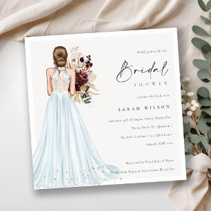 Elegant Aqua Wedding Gown Vrijgezellenfeest Invite Bedankkaart