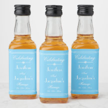 Elegant AquaBlauw Bruiloft Wit Details Mini