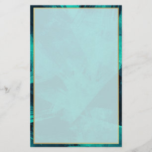 Elegant aquamarijn en goud briefpapier
