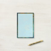 Elegant Aquamarine en Gold Post-it® Notes (Op bureau)