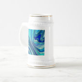 Elegant Aquamarine Paua Rainbow Shell geïnspireerd Bierpul (Voorkant links)