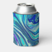 Elegant Aquamarine Paua Rainbow Shell geïnspireerd Blikjeskoeler (Blikje Achterkant)