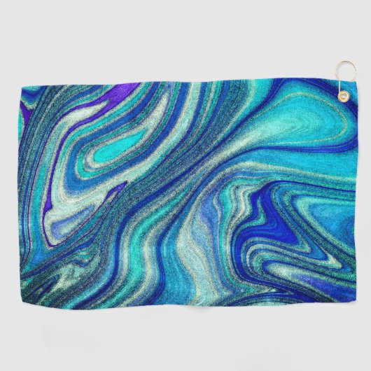 Elegant Aquamarine Paua Rainbow Shell geïnspireerd Golfhanddoek (Horizontaal)