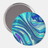 Elegant Aquamarine Paua Rainbow Shell geïnspireerd Magneet (Voorkant / Achterkant)