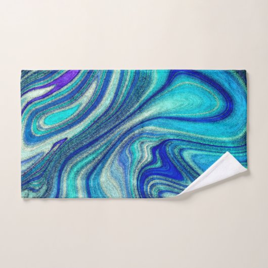 Elégant Aquamarine Paua Rainbow Shell inspiré (Serviette à main)