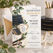 Elegant Aquarel Accountant Verjaardagsfeestje