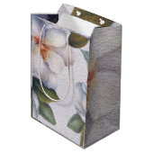 Elégant Aquarelle Blanc Magnolia Flower Cadeau Sac (Dos Angle)