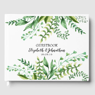 Elégant Aquarelle Botanique Mariage Livre d'or