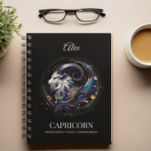 Elégant aquarelle Capricorn Zodiac Journal personn