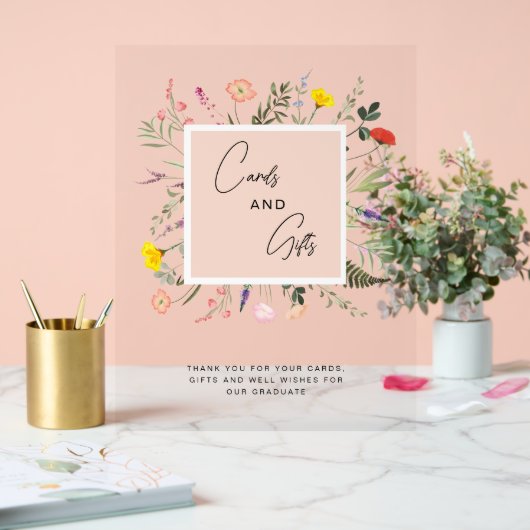 Elégant aquarelle Floral Cartes & Cadeaux Graduati (Mariage)