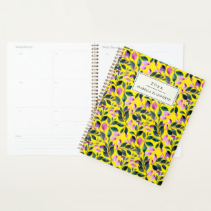 Elégant Aquarelle Floral Jaune Nom 2025