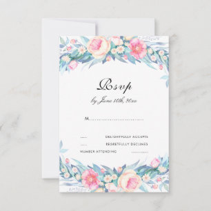 Elégant aquarelle Floral RSVP