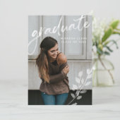 Elégant aquarelle graduation photo faire-part (Debout devant)