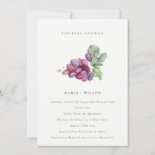 Elégant Aquarelle Grape Couples Invitation douche (Devant)