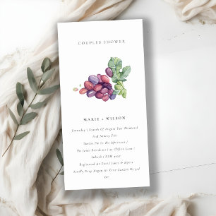 Elégant Aquarelle Grape Couples Invitation douche