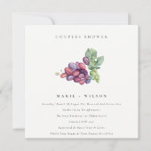 Elégant Aquarelle Grape Couples Invitation douche (Devant)