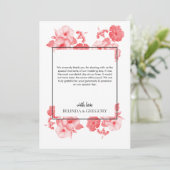 Elégant aquarelle Hibiscus Mariage Carte de remerc (Debout devant)