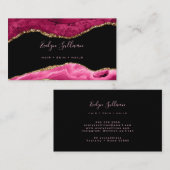 élégant aquarelle magenta agate carte de visite (Devant / Derrière)
