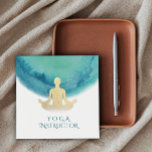 Elégant Aquarelle Méditation Or Yoga Instructeur<br><div class="desc">Elégant Turquoise Aquarelle et Faux Gold Foil Méditation Posture Yoga Instructor Modèle de carte de visite.</div>
