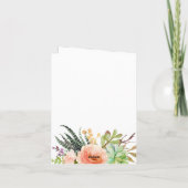 Elégant aquarelle Merci Mariage Succulent (Dos)