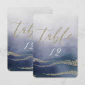 Élégant aquarelle numéro de table de mariage sur l (Devant / Derrière)