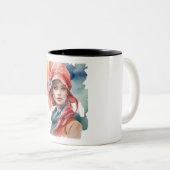 Elégant Aquarelle Portrait Mug (Devant droit)