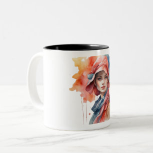 Elégant Aquarelle Portrait Mug