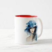 Elégant Aquarelle Portrait Mug (Devant droit)