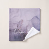 Elégant Aquarelle Purple Nom Serviette de bain (Gant de toilette)