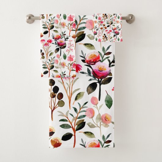 Elégant Aquarelle rose Floral Motif (En situation)