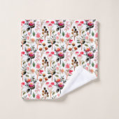 Elégant Aquarelle rose Floral Motif (Gant de toilette)