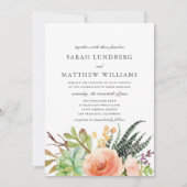 Elégant aquarelle Succulent | FAIRE-PART DE MARIAG (Devant)