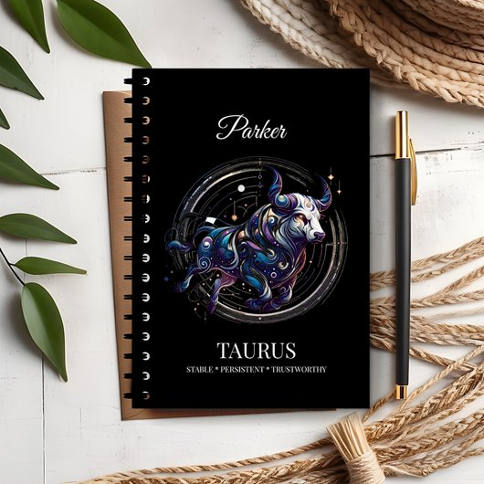 Elégant aquarelle Taurus Zodiac Journal