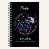 Elégant aquarelle Taurus Zodiac Journal (Recto)