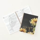 Elégant Aquarelle Tournesol Nom Recette Livre (Intérieur)