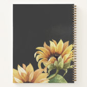 Elégant Aquarelle Tournesol Nom Recette Livre (Dos)