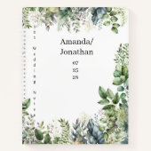 Elégant Aquarelle Verdure Mariage Livre d'hôtes (Devant)