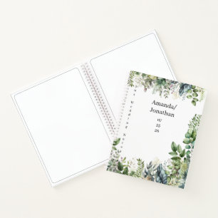 Elégant Aquarelle Verdure Mariage Livre d'hôtes