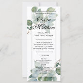 Elégant Aquarelle vert programme de mariage de boh (Devant)
