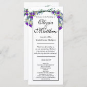 Elégant aquarelle violet lavande programme de mari (Devant / Derrière)