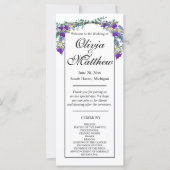 Elégant aquarelle violet lavande programme de mari (Devant)