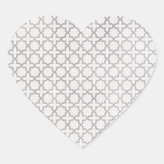 Elegant Arabesque Ornament Hart Sticker (Voorkant)