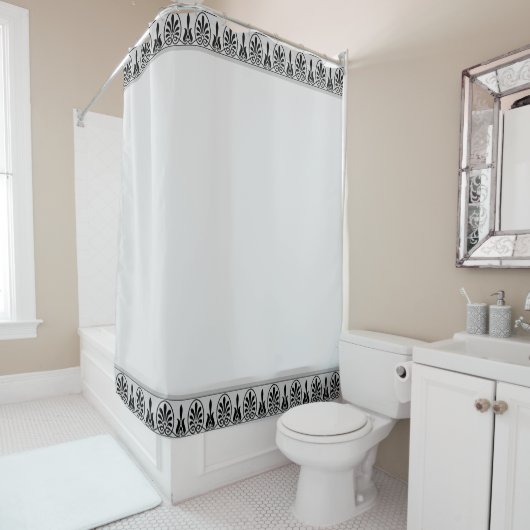 Elegant Arabesque Vector op Light Grey Douchegordijn (In situ)