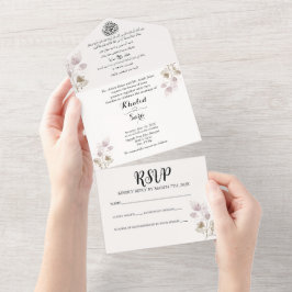 Elegant Arabisch & Engels Alles in één bruiloft ui All In One Uitnodiging