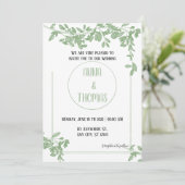 Elégant ArboréalVerdure feuille Faire-part de mari (Debout devant)