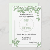 Elégant ArboréalVerdure feuille Faire-part de mari (Devant / Derrière)