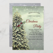 Élégant arbre de Noël festif Invitation (Devant / Derrière)