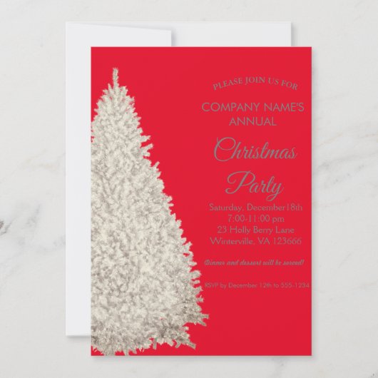 Élégant arbre de Noël festif Invitation (Devant)