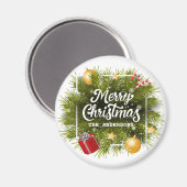 Élégant arbre de Noël personnalisé | Magnet (Recto/Verso)